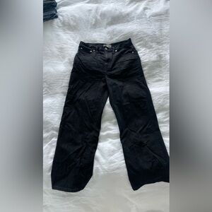 Black “slim wide leg crop” madewell jeans